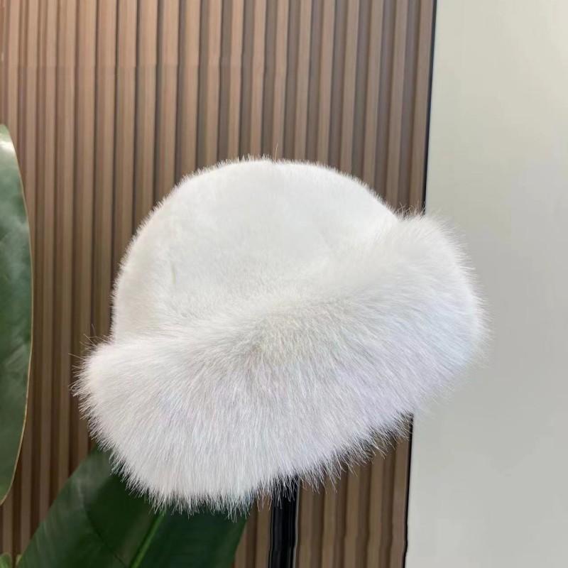 Warm Plush Hat Velvet Basin Hat Women Mongolian Northeast Hat Women Autumn and Winter Hat Korean Style Wool Hat Round Hat