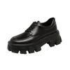 British Style Small Leather Shoes  Spring and Autumn Loafer Shoes Heightened Thick Bottom Platform Lace-up Shoes