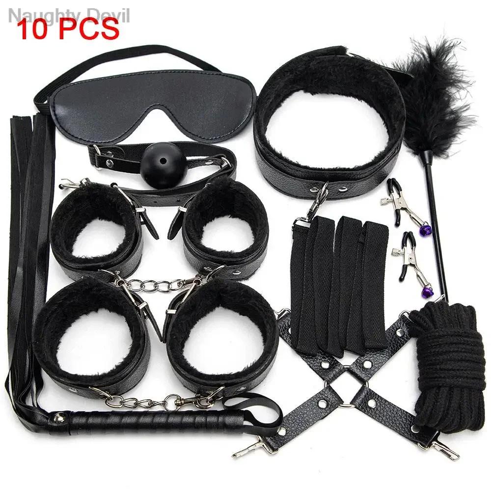 Sex Toy Kit Bondage Restraints Set Adult Toys Sex Toys Anal Plug Handcuffs Whip Gag Kits Sex Toys for Couples