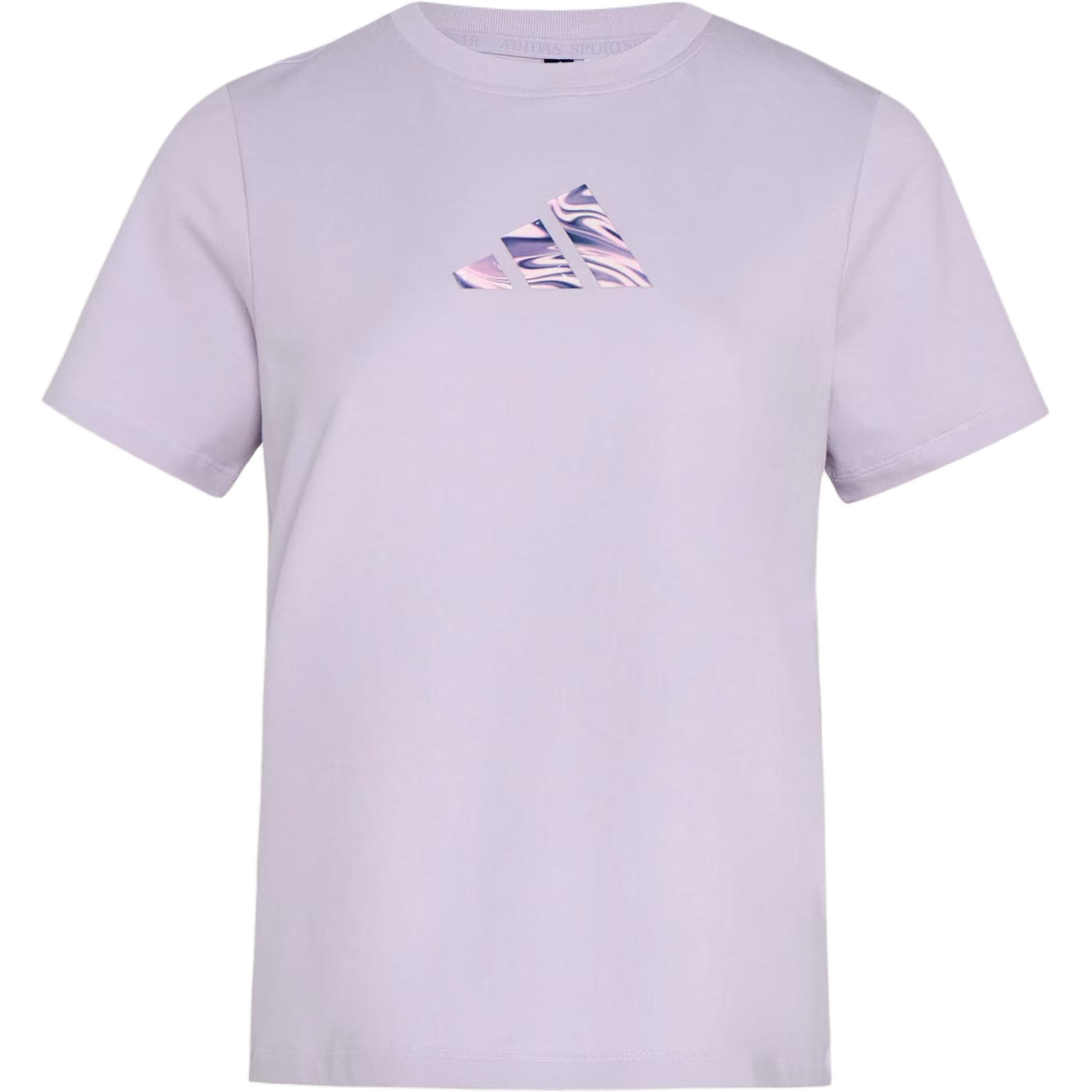 Adidas T Shirts Women s Light Purple Crew Neck Moderate KS2874 L
