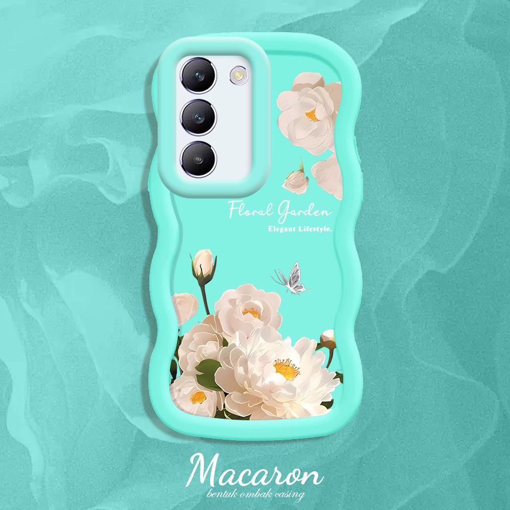 

Окрашенный узор Big Wave Edge Мягкий силиконовый материал Macaron чехол для телефона противоударный защитный резиновый чехол для OnePlus Vivo Motorola Moto Motorola Moto G84 синий