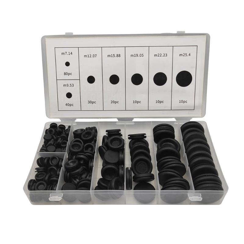 

200 Pcs Rubber Grommet Firewall Hole Plug Electrical Wire Gasket Replacement Rubber Cable Grommet Connectors Durable 1