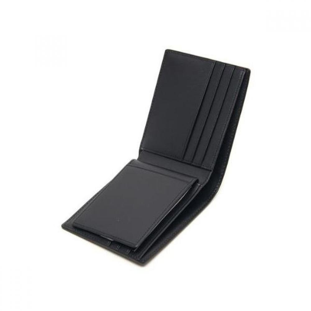 Daks Black Leather Classic Bi Fold Wallet Dd Logo Dbwa0f323bk