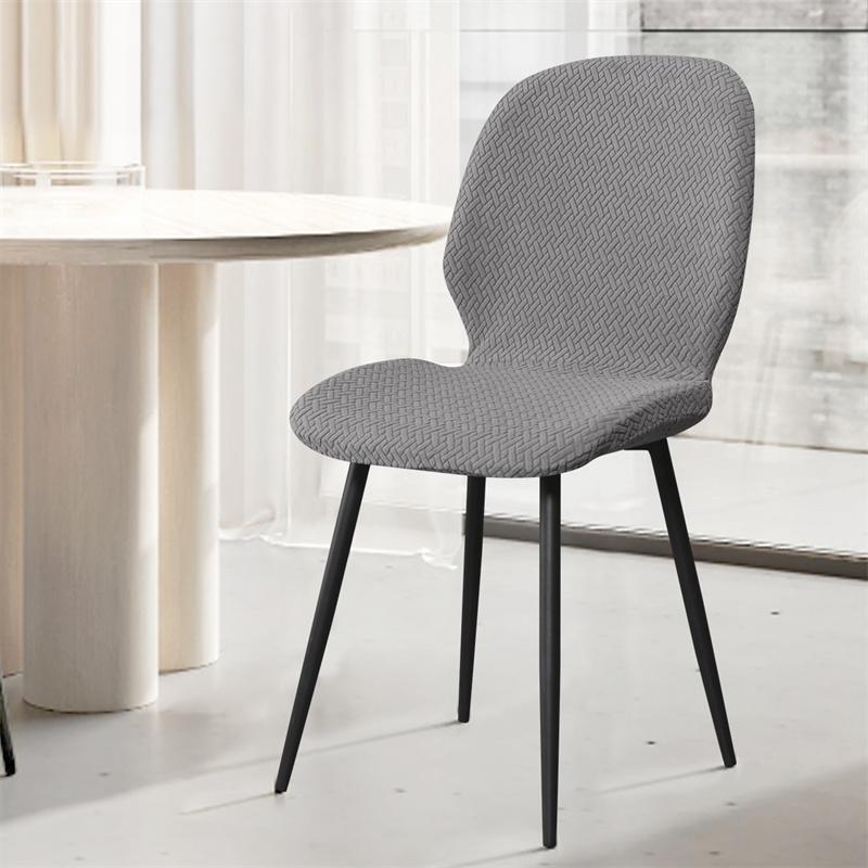 1/2/4/6pcs Elastic Curved Back Chair Cover Nordic Dining Special-Shaped Chair Covers Simple Backrest Stool Cover for Living Room