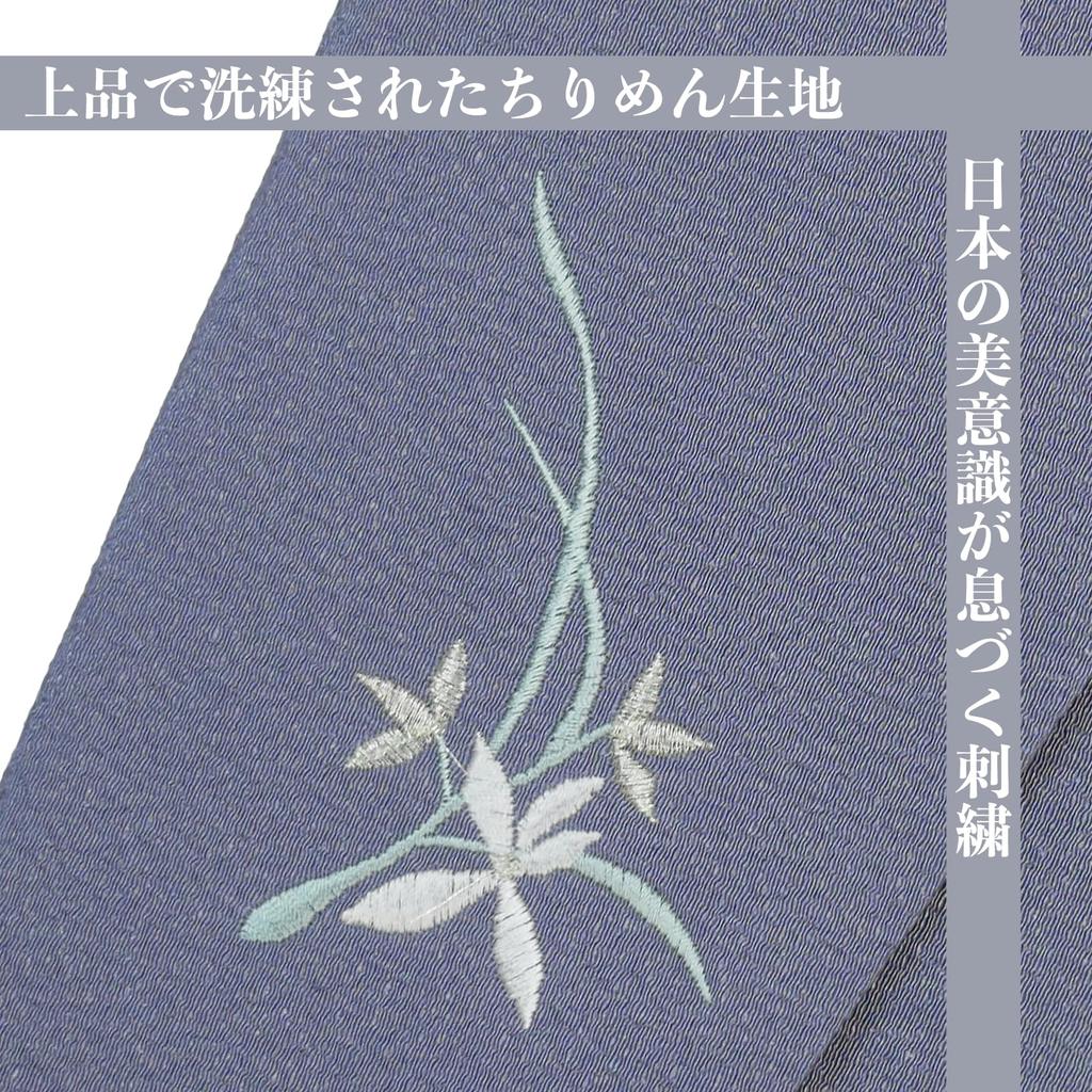 Style Fuku Funeral Cloth, Left-Handed, Kikyo Design (Noto Chirimen Embroidery), Made In Japan, FUKUSA Notebook, Gray, DOF11