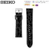 Seiko Men's Leather Watch Band 19mm Black with Care Instructions