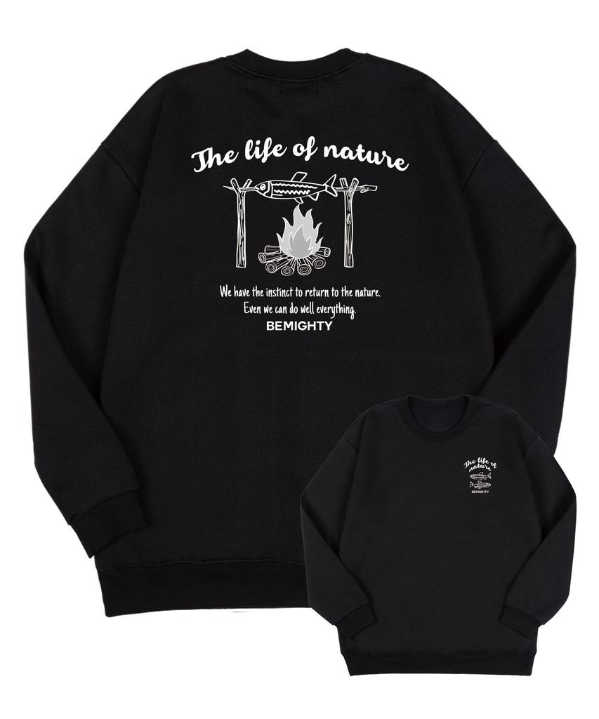BEMIGHTY [Fleece Lined] Campfire Oversized Sweatshirt [Dark Gray]