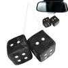 Fluffy Plush Dice for Car Mirror - Retro Square Miller - Pair of Hanging