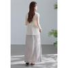 VICTORIA&VERA Faux Two-Piece Linen Blend Deep V-Neck Knit Top