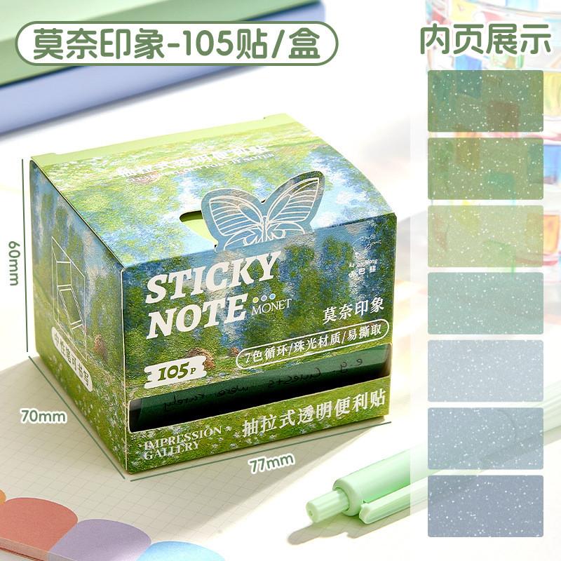 

Pull-Out Sticky Notes Transparent Sticky Notes with Dispenser Full-Back Adhesive to-Do List Notes for Home Office School