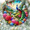 Vintage Peacock Flower Garden Wall Art Tropical Scene Metal Wall Decor