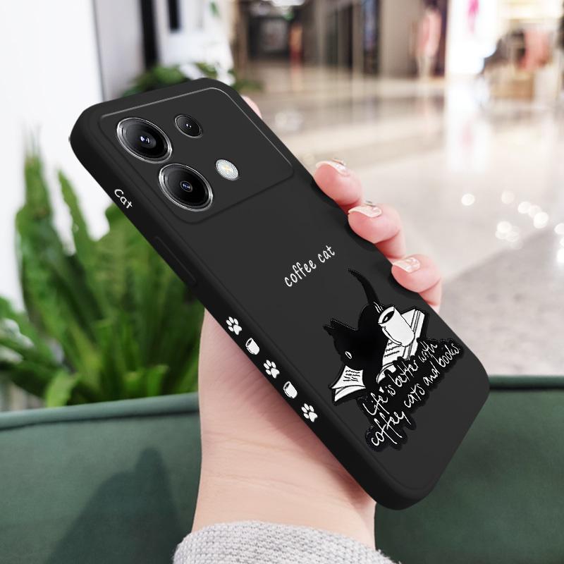 

Book Pussycat Phone Case For Xiaomi Poco F8 F7 X6 F6 M6 M5 M5S F5 X5 F4 X4 M4 F3 M3 X3 Pro 4G 5G GT Silicone Cover Poco F6 чёрный