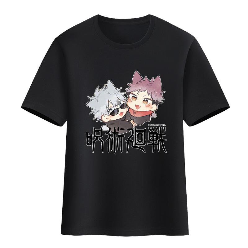 2025 New spell back to battle T-shirt animation two yuan two Nuo knotweed Uhito dog roll spine five cotton short-sleeved T-shirt