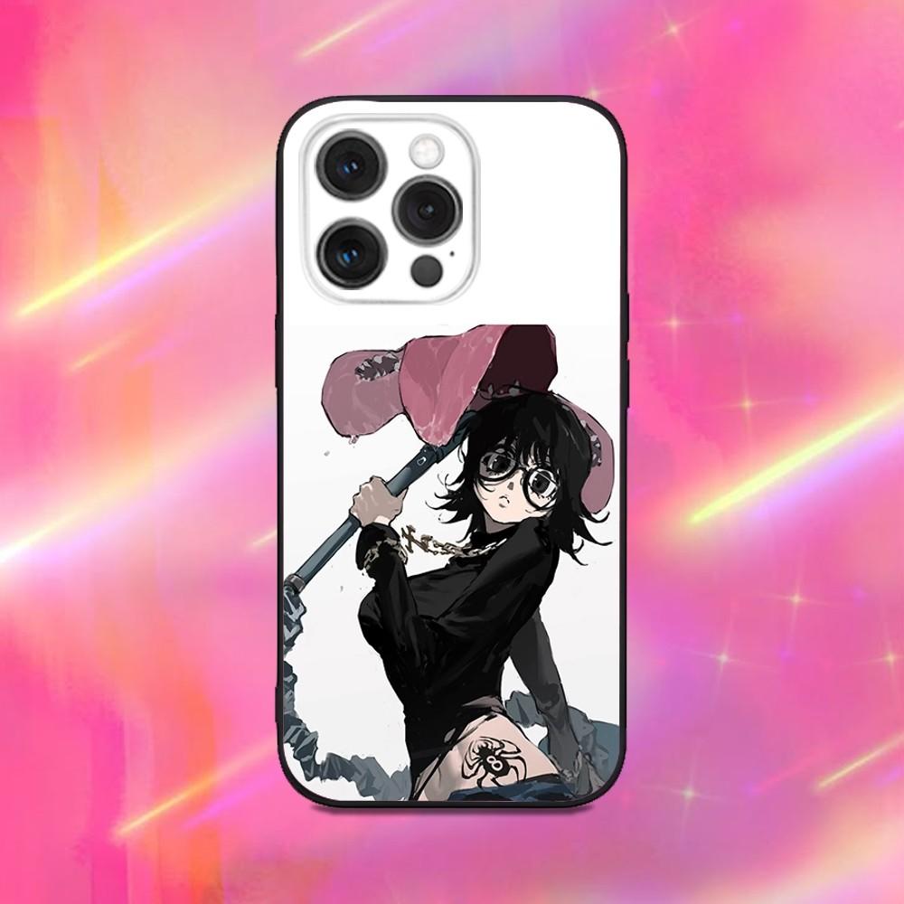 S-Shizuku M-Murasaki Anime Phone Case For iPhone 16,15,14,13,12,11,Pro,Max,Plus,X,XS,XR,SE,8,7,Mini,Soft Silicone Black Case