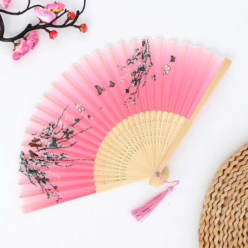 Hanfu skládací vějíř pro ženy inspirovaný japonským a čínským stylem – Scénický tanec bambusový styl