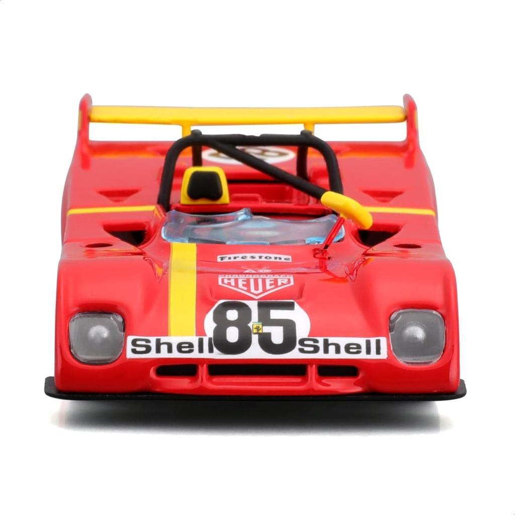 Bburago 1/43 Scale Ferrari 312 P 1972 #85 Red / Race Sports Car Diecast Model Car Finished Product 18-36302