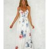 Women's Summer Printed Big Swing Fork Slimming Halter Long Dresses
