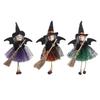 Halloween Witch Decoration Soft Cloth Gauze Skirt Mini Broom Witch Stuffed Doll Hanging Ornament Festival Witch Figurine Pendant Halloween Decoration