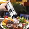 Electric Salt Pepper Grinder Set One Handed Operation Stainless Steel Spice Mill with Light Automatic Pepper Grinde for Kitchen