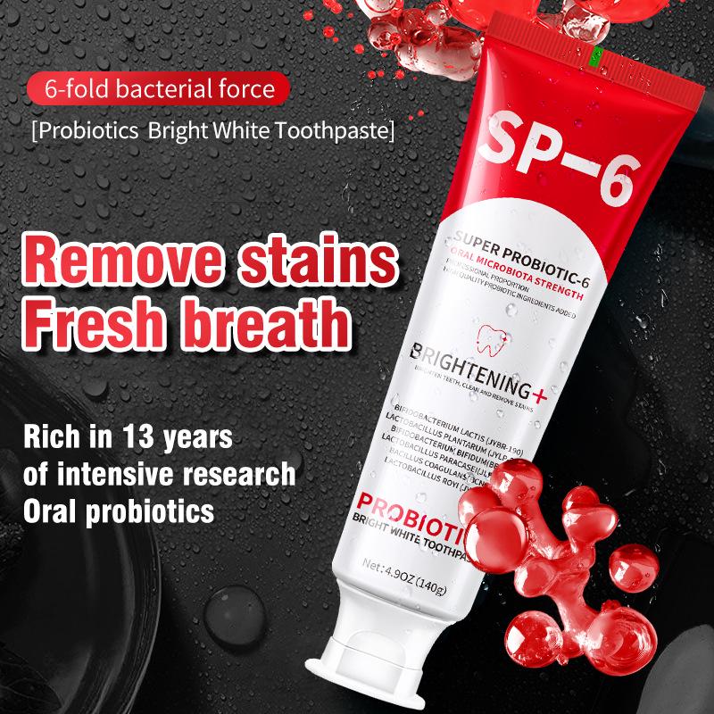 SP-6 Probiotyczna Pasta do Zębów 140g - Wersja Angielska: Usuwanie plam i czyszczenie jamy ustnej