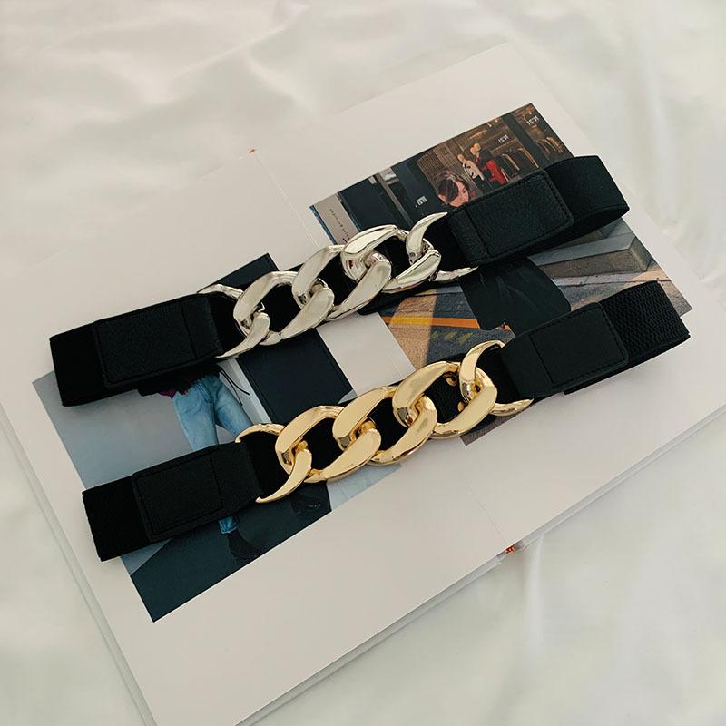 Chain Belt Women'S Waist Slim Elastic Elastic Thin Waist Seal Simple Decorative Dress