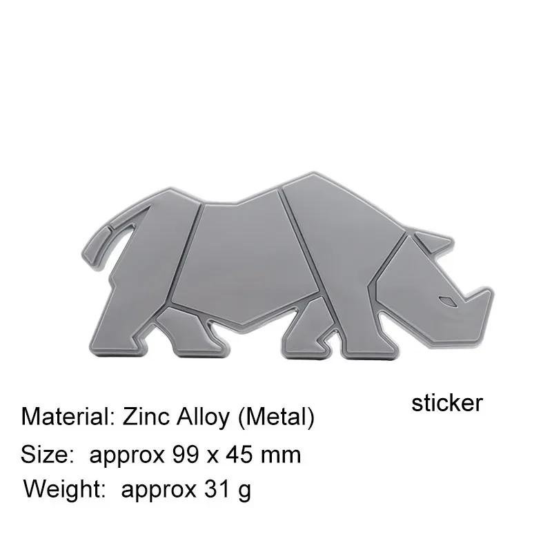 

3D Car Styling Jimny Rhino Rhinoceros car Grille Fender trunk Rear Decal Emblem Badge Sticker for JB43 JB23 JB64 JB74 JB31 JB33 срібний