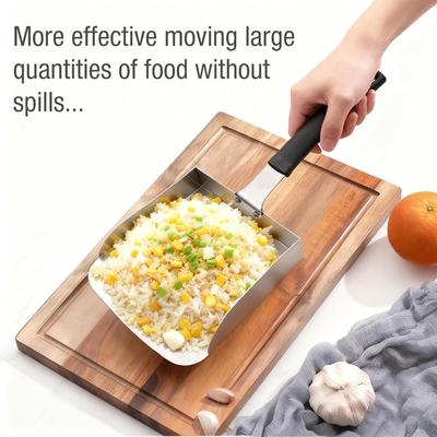 Griddle Food Mover Stainless Steel Griddle Burger Spatula with Handle French Fry Spatula for Fried Food Stir Fry BBQ Grill Tools
