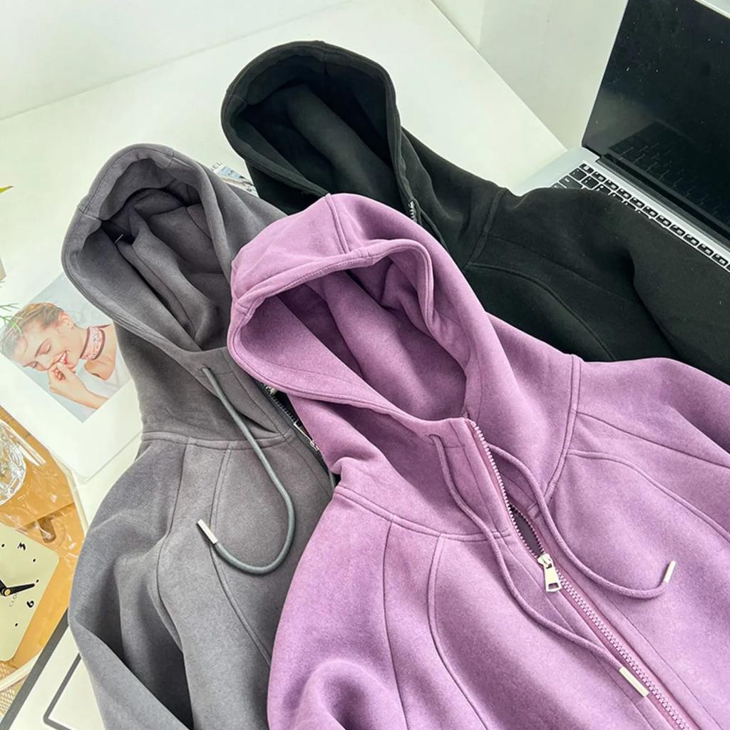 Plus Size Women's Thick Hooded Sweater Women's Autumn and Winter Cardigan Jacket