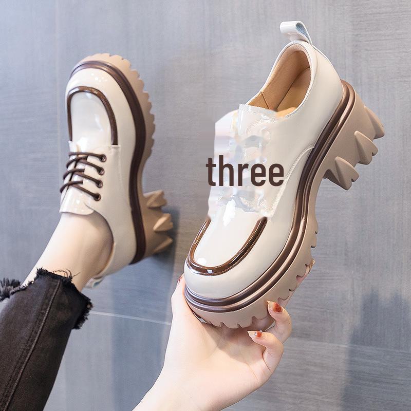 Women's British Style Leather Loafers - 2026 Spring/Autumn Chunky Heels & Soles, Fashionable Color-Matching Design