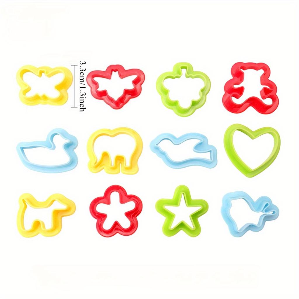 12pcs, Clay Tool Set, Soft Pottery Mold DIY Clay Cutter Clay Polymer Geometric Shape Mold, Multiple Colors Available.