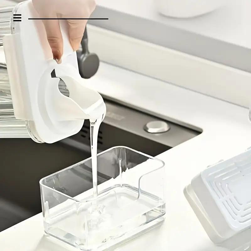 Creative Kitchen Sink Drain Soap Dispenser Dishwashing Soap Press Soap Box With Sponge Kitchen Detergent Container