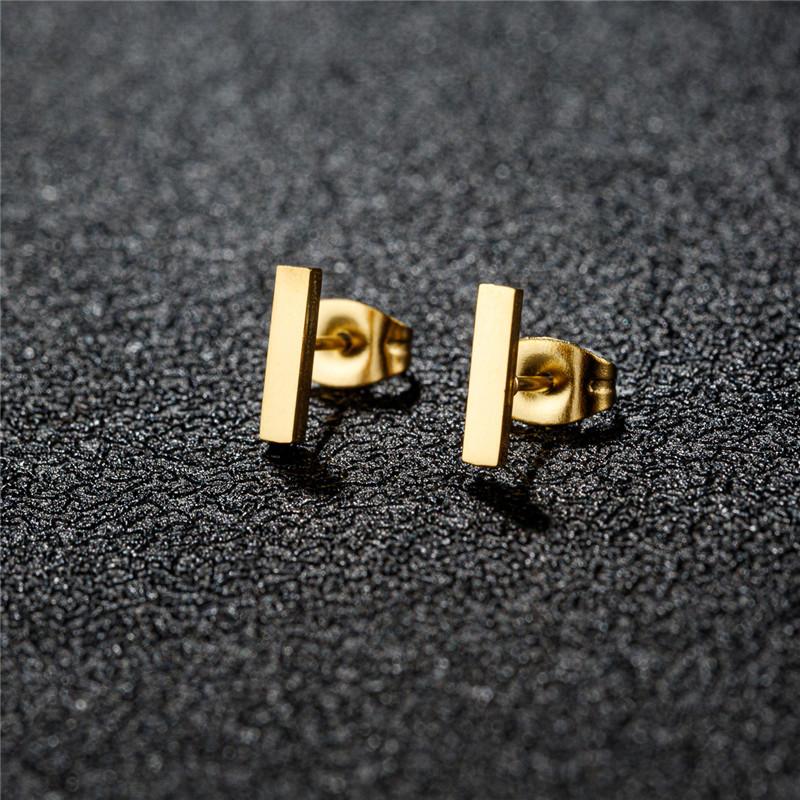 Stainless Steel Earrings Minimalist Stick Stud Earring Classic Simple T Bar Earing for Women Jewelry Party Gift NEW