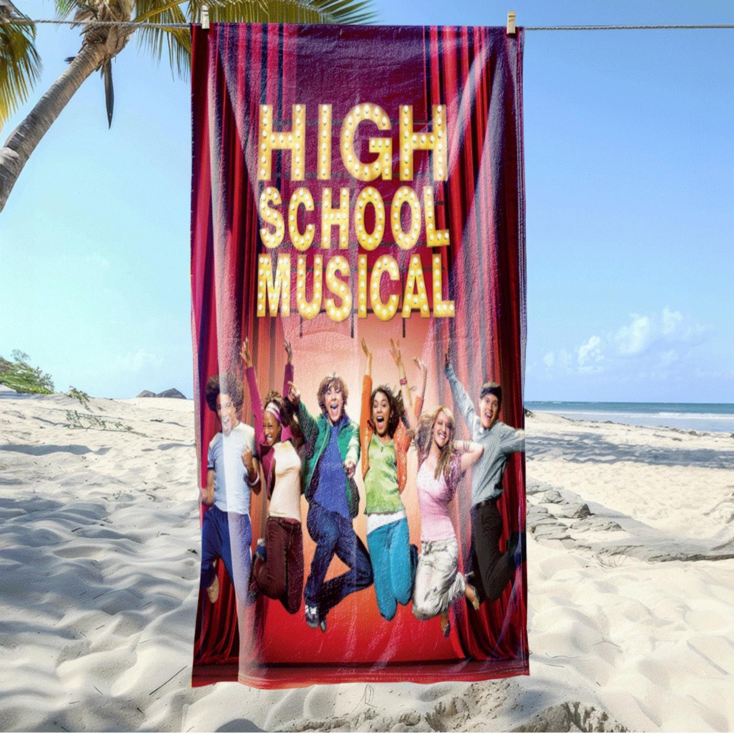 

High School Musical Poster High-Definition Digital Print Beach Towel ,Quick-Dry for Camping and Travel,Durable 100%,Machine Wash W40*H60(CM)