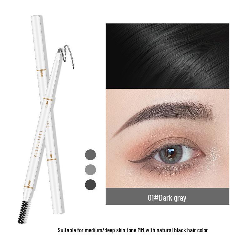 Ultra-Fine Double-Ended Machete Eyebrow Pencil: Waterproof, Sweatproof, Quick-Drying, Smudge-Proof, Long-Lasting, Fade-Resistant.