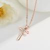 Dainty Women Fashion Jewelry Religious Faith Personalized Birthstone Cross Pendant Necklace for Girl Gift