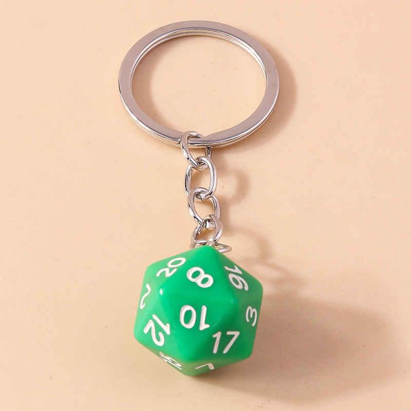 Cuet Resin Geometric Dice Keychain Keyring Pendants for Women Men Car Key Holder Handbag Pendants Charms DIY Jewelry Gifts