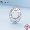 BAMOER 925 Sterling Silver Purple Flower Charm Pendant for Bracelet DIY Jewelry