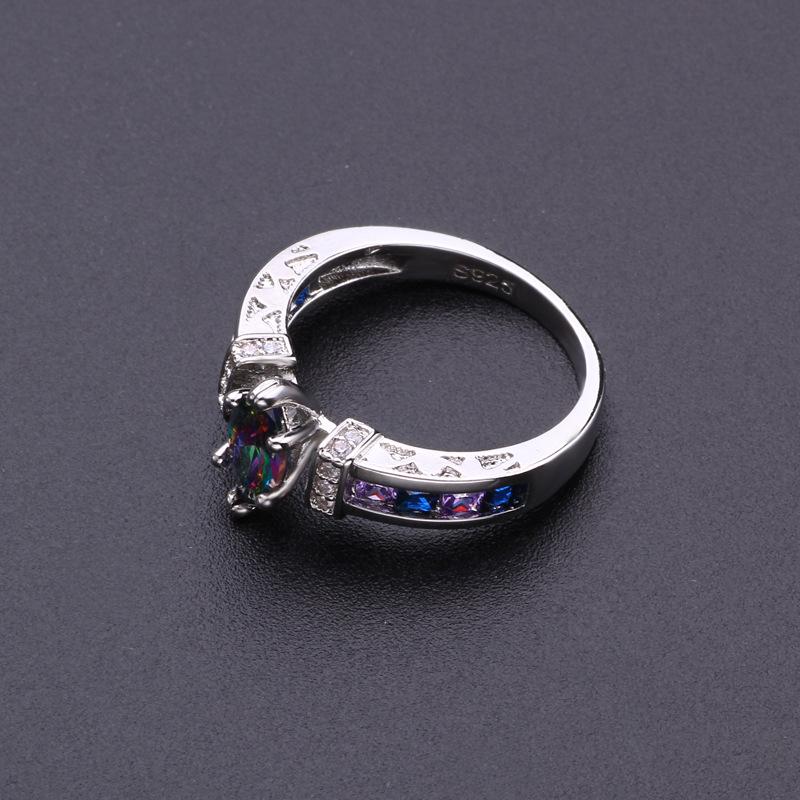 Kleurrijke Ovalen Zirconia Ring voor Dames - Trendy Europese & Amerikaanse Mode