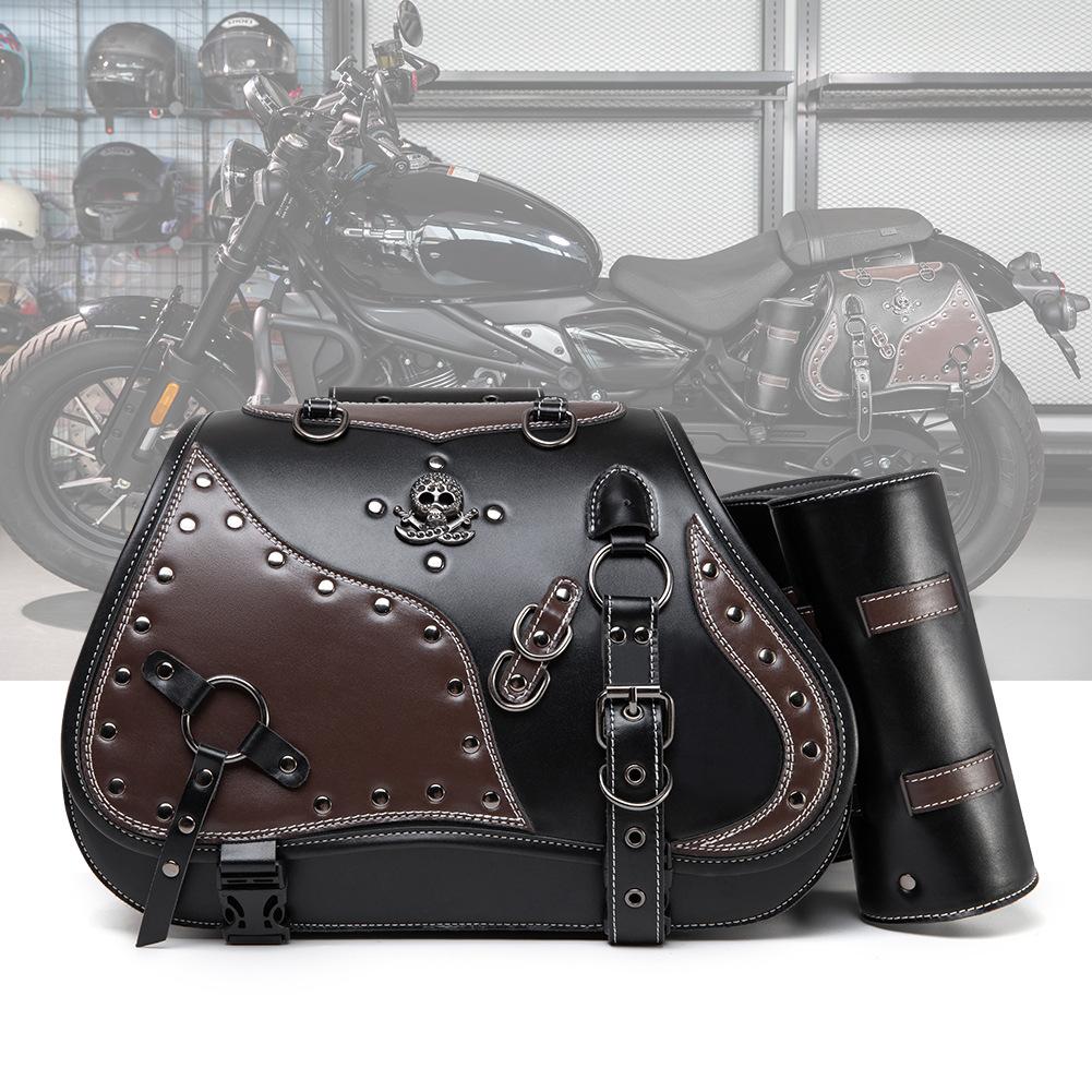 Heavy Industry Personalized Cruise Harley Motorcycle Equipment Side Bag, Modified Side Bag, Cycling Motorcycle Trailer