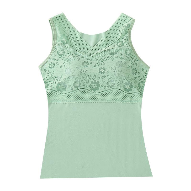 Autumn and Winter New German Velvet Lace Seamless Vest Primer Velvet Thickened Women's Vest Thermal Underwear