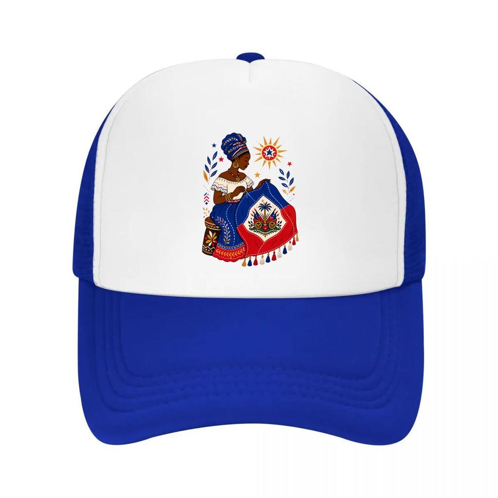 Haitian Heritage Seamstress Flag Tri Mesh Baseball Cap Casual Hat Outdoor For Womens Unisex FeUnisex