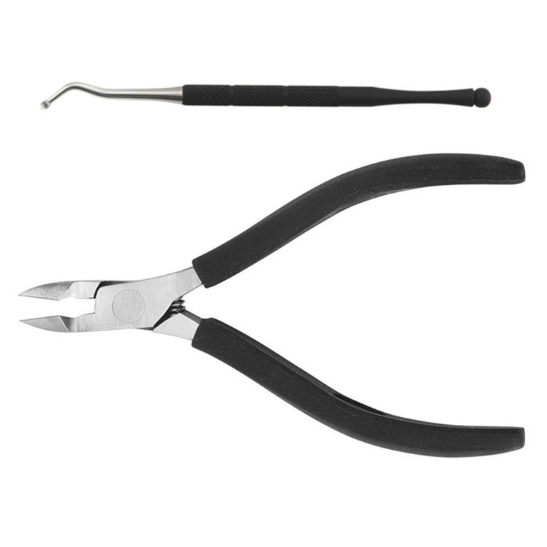 

2 шт. черные щипцы для удаления омертвевшей кожи, кусачки для толстых ногтей и вросших ногтей, косметический инструмент для женщин, салонов нейл-арта чёрный