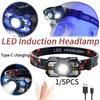Smart Sensor Headlamp,Multi-Mode Portable Flashlight,Waterproof Type-C Rechargeable,Running,Camping,Cycling,Fishing,Outdoor,BBQ