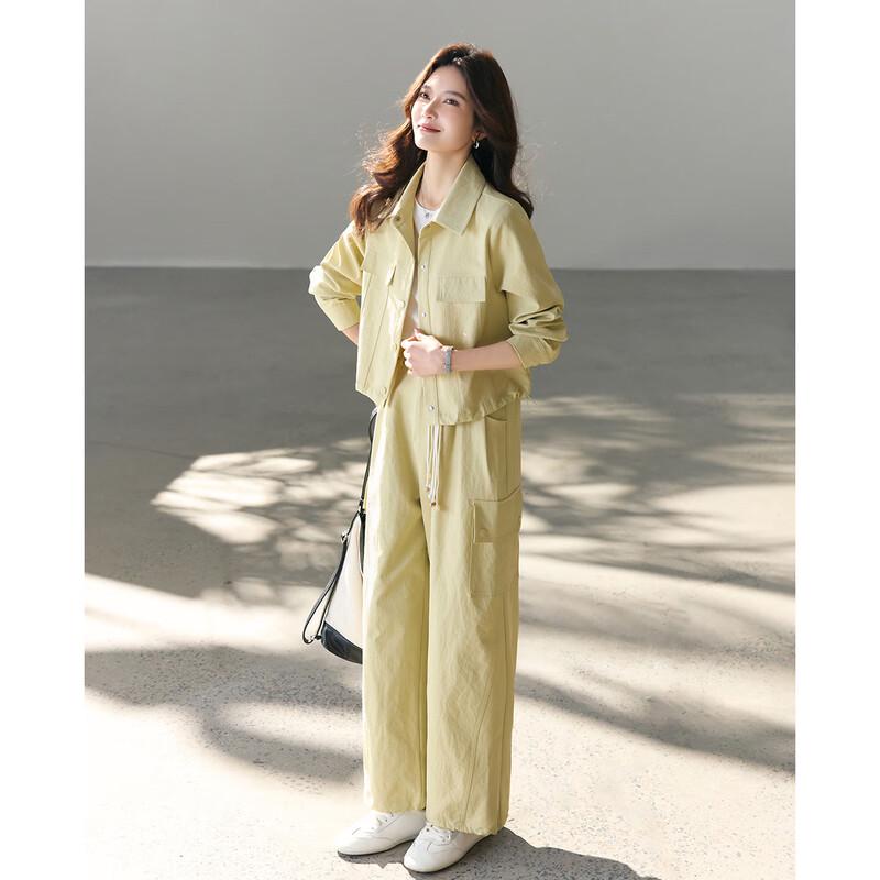 TERRE BLEUE Women's Loose Fit Workwear Two-Piece Set