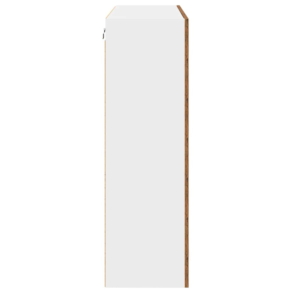 Hanging Cabinet with Door Rustic Wood Look 80 X 31 X 100 Cm Engineered Wood