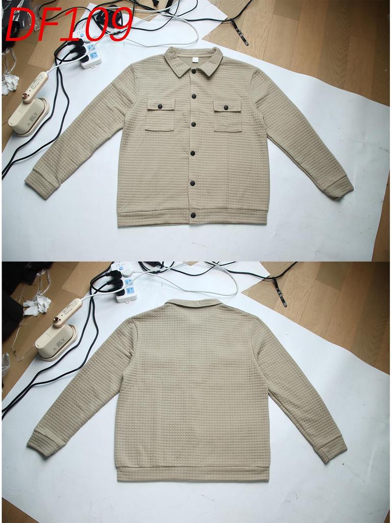 Men's Autumn Winter Plaid Jacquard Cardigan with Zipper Pockets & Button-up Hoodie