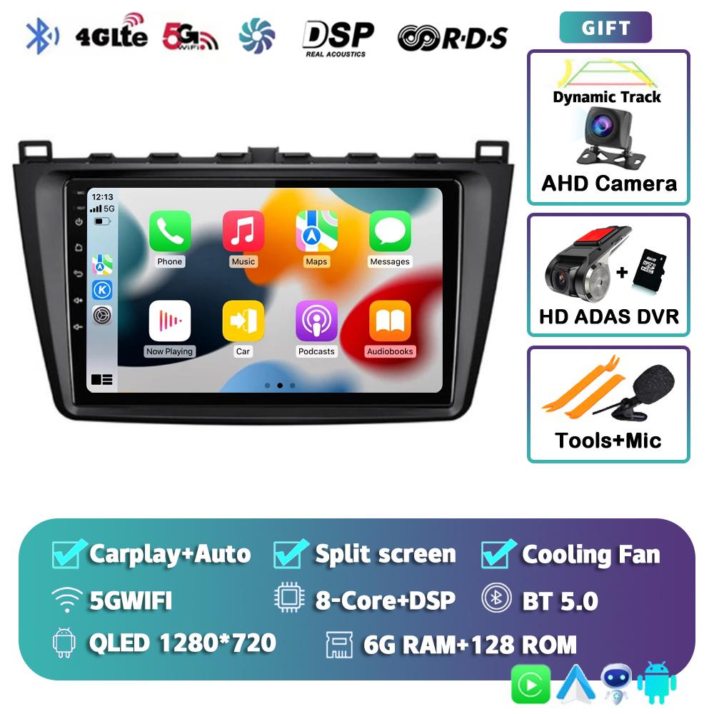 Android 14 Carplay Auto For Mazda 6 2 GH 2007-2012 Car Radio Multimedia Video Player Navigation GPS Stereo Head Unit DSP No 2din