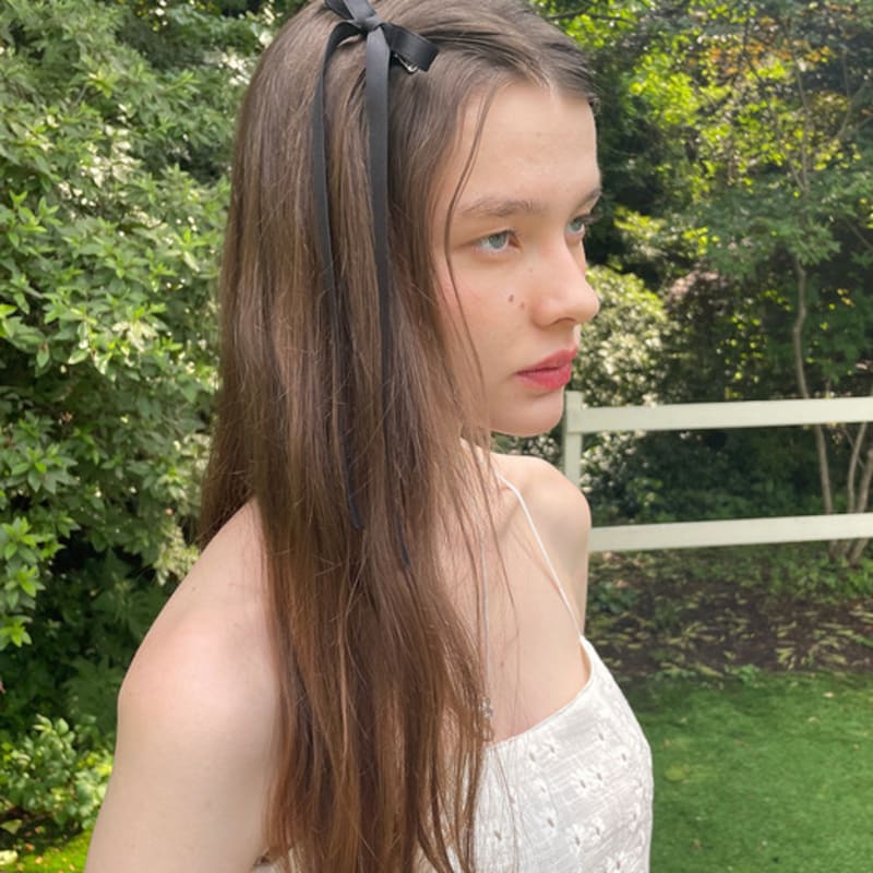 OVLA side classic plain ribbon pin set_2color HP024