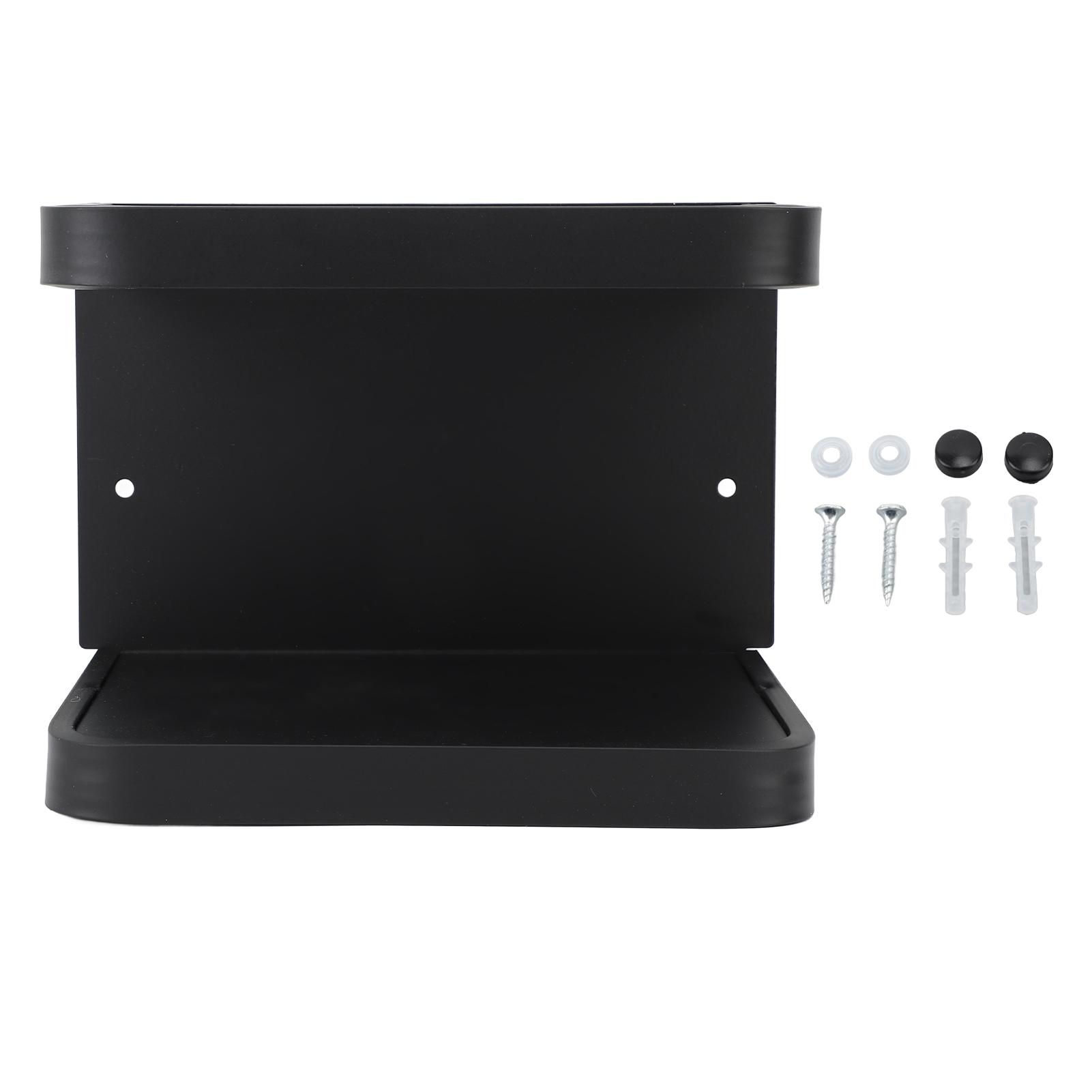 

Полка для туалетной бумаги Настенный нержавеющий алюминиевый держатель рулона туалетной бумаги Простое место для установки Black