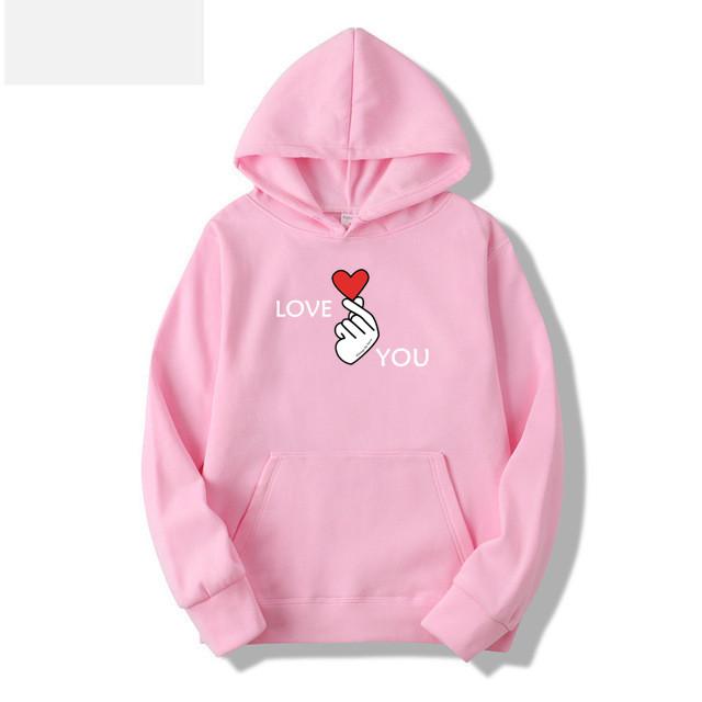 I Love You Letter Printed Hoodie Fashion Men's and Women's Sweater Brushed Super Large Couple Street Hoodie